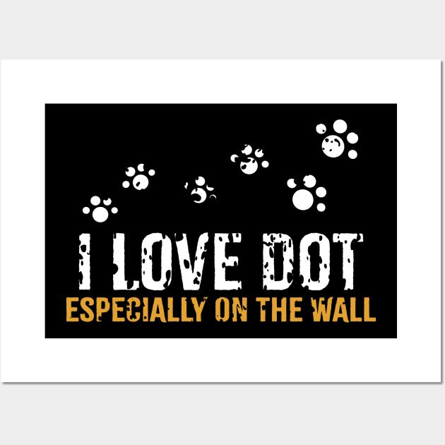 DOT Day I Love DOT Cute Cat Vintage Wall Art by PunnyPoyoShop